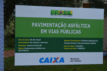 Foto - Obras de asfaltamento - Rua Tapuias e Rua Gaurama