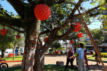 Foto - Praças e avenidas recebem enfeites de natal em  Tenente Portela