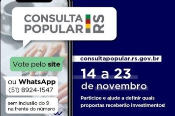 CONSULTA POPULAR: VOTAÇÃO ESTÁ ABERTA