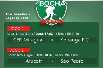 JOGOS DECISIVOS MARCAM RODADA SEMIFINAL DO CAMPEONATO MUNICIPAL DE BOCHA