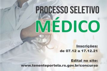 TENENTE PORTELA: PROCESSO SELETIVO PARA CONTRATAÇÃO DE MÉDICO