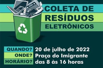 TENENTE PORTELA: DIA 20 DE JULHO ACONTECE MAIS UMA COLETA DE LIXO ELETRÔNICO