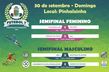 Neste final de semana tem jogos de ida das semifinais do Municipal de Futebol Sete