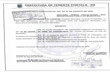 DECRETADO PONTO FACULTATIVO NAS REPARTIÇÕES PÚBLICAS MUNICIPAIS 
