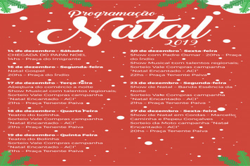 Participe da programação do Natal Encantando 2019 de Tenente Portela