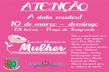 ATENÇÃO  Encontro Municipal da Mulher Portelense está transferido para domingo
