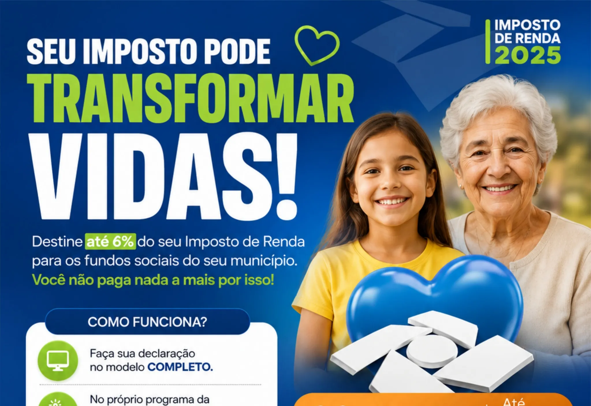 CONTRIBUINTES PODEM DESTINAR PARTE DO IMPOSTO DE RENDA PARA FUNDOS SOCIAIS