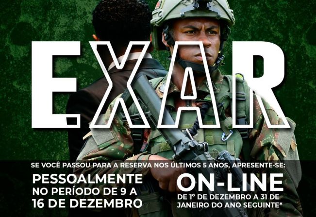 4,8 mil reservistas do Exército devem se apresentar entre 9 e 16