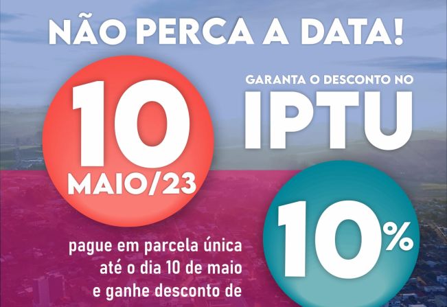 CONTRIBUINTE DE TENENTE PORTELA TEM ATÉ O DIA 10 DE MAIO PARA QUITAR O IPTU 2023 COM DESCONTO