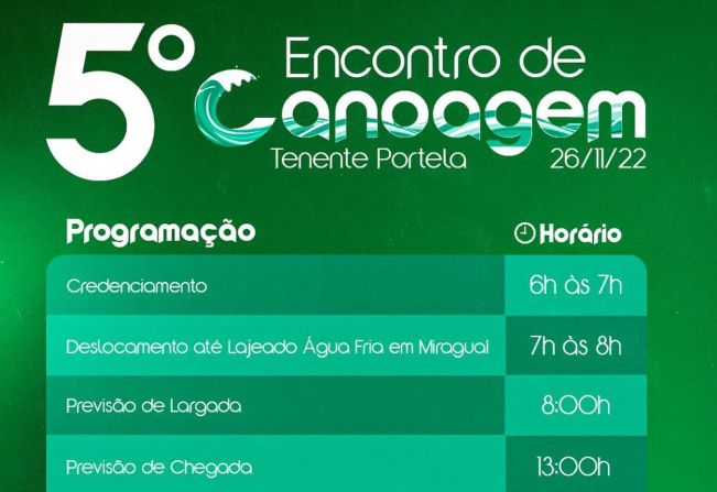 SEGUEM ABERTAS AS INSCRIÇÕES PARA O 5º ENCONTRO DE CANOAGEM