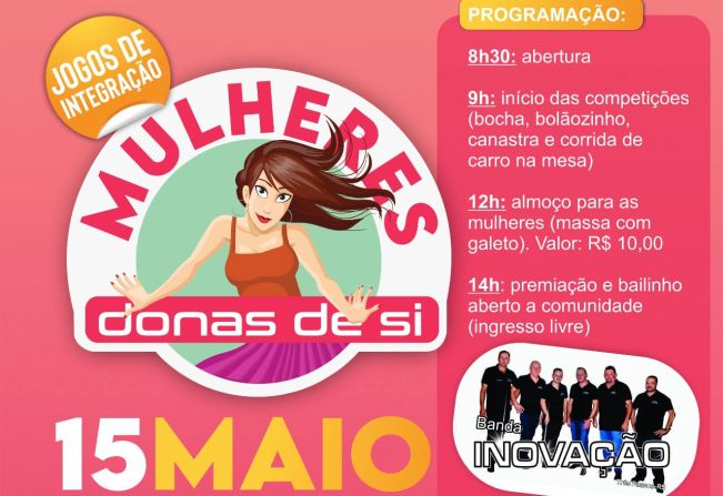 EVENTO ALUSIVO AO DIA DA MULHER ACONTECE NESTE DOMINGO