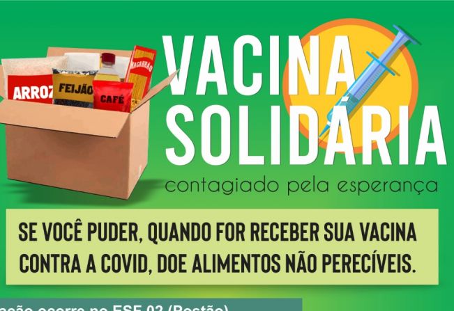 VACINA SOLIDÁRIA: MAIS DE 200 QUILOS DE ALIMENTOS FORAM REPASSADOS PARA A ASSISTÊNCIA SOCIAL