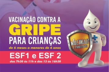 SECRETARIA DE SAÚDE DE TENENTE PORTELA REFORÇA O CHAMADO PARA A VACINAÇÃO DE CRIANÇAS CONTRA A GRIPE