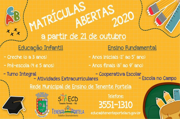 Matrículas para a Rede Municipal de Ensino Abrem nesta segunda-feira (21) 