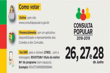 Participe da Consulta Popular 2018