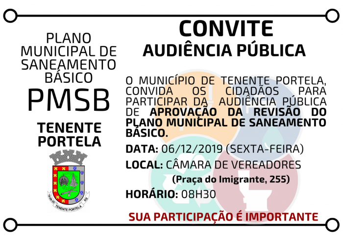 Município promove Audiência Pública para a aprovação da revisão do Plano Municipal de Saneamento Básico