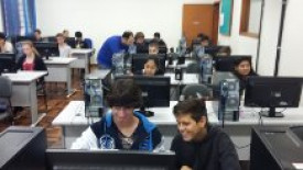 Encerramento do Projeto Pé na estrada com os alunos da Escola Ayrton Senna.