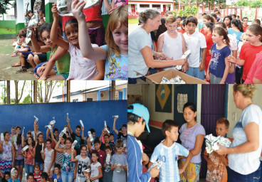 secretária de Educação faz entrega de estojo - programa união faz a vida