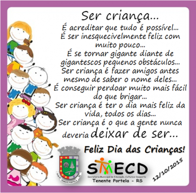 Secretaria de Educação homenageia crianças e professores pela passagem do seu dia