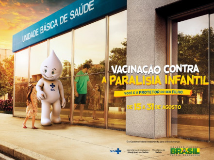 Campanha nacional de vacinação contra a pólio começa neste sábado
