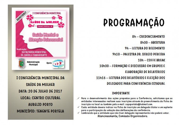 1° Conferência Municipal Saúde Da Mulher