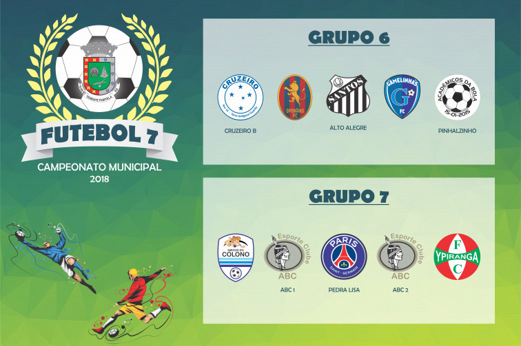 Definidos os grupos da segunda fase do Municipal de Futebol Sete