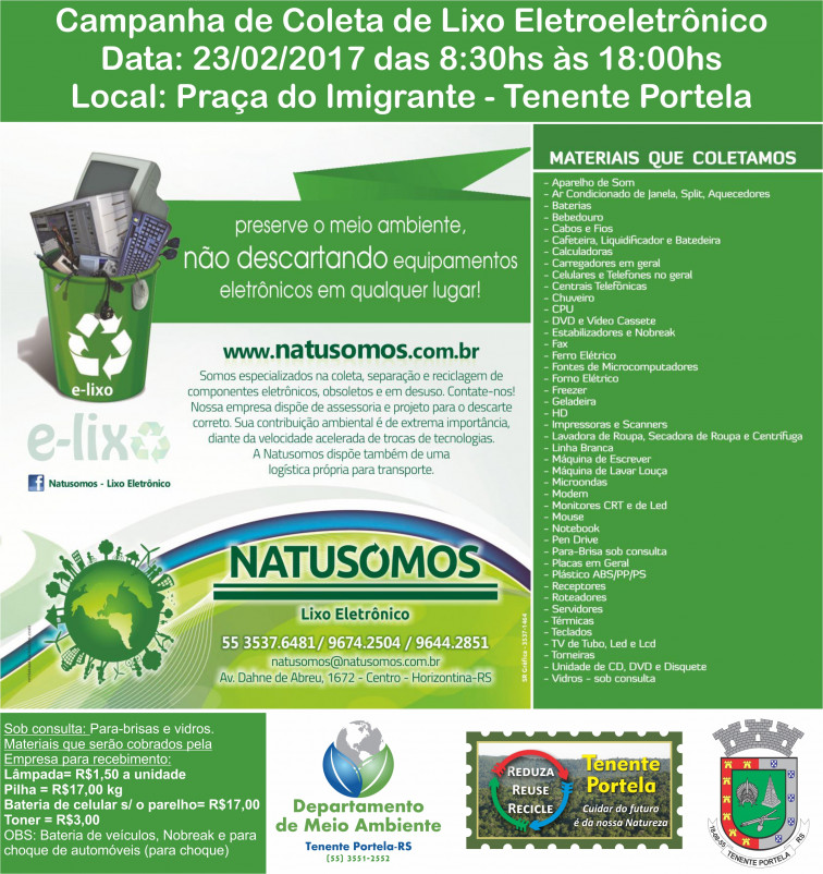 CAMPANHA DE RECEBIMENTO DE LIXO ELETROELETRÔNICO