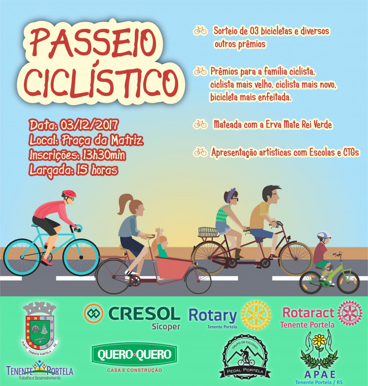 Vem aí dia 03 de dezembro mais um Passeio Ciclístico