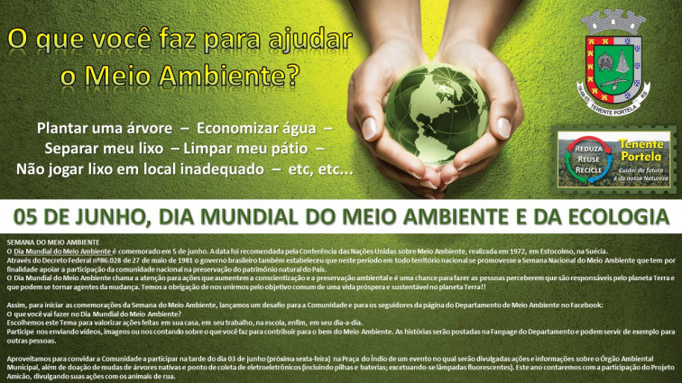 O que você faz para ajudar o meio ambiente?