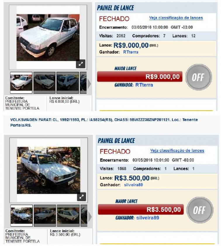Leilão de venda de ativos inservíveis é encerrado