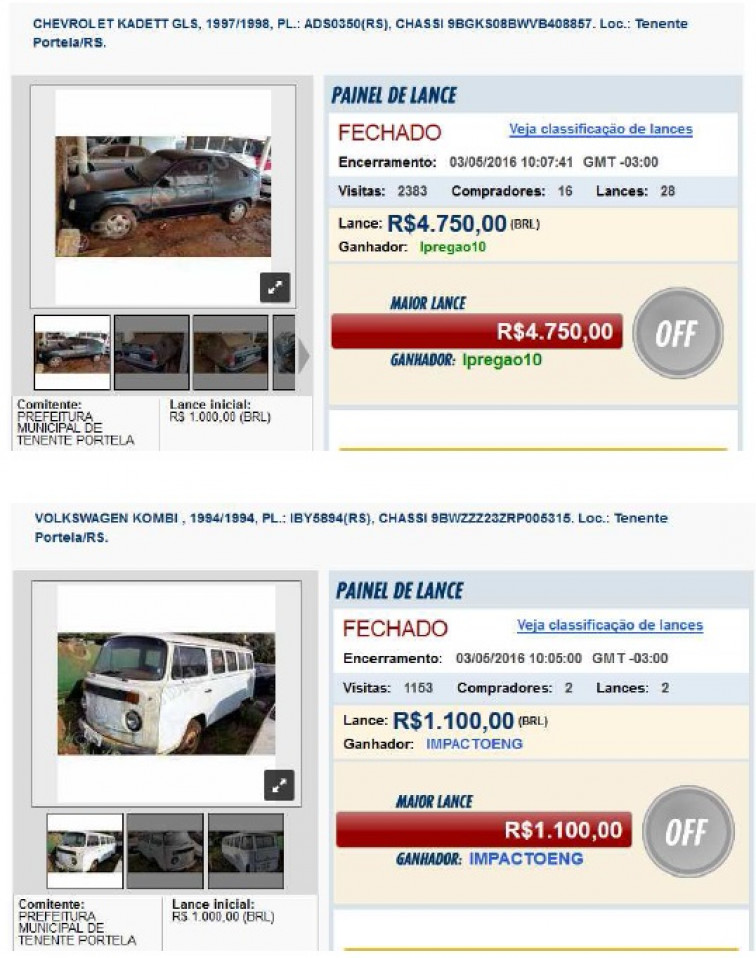 Leilão de venda de ativos inservíveis é encerrado