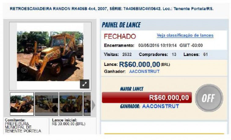 Leilão de venda de ativos inservíveis é encerrado