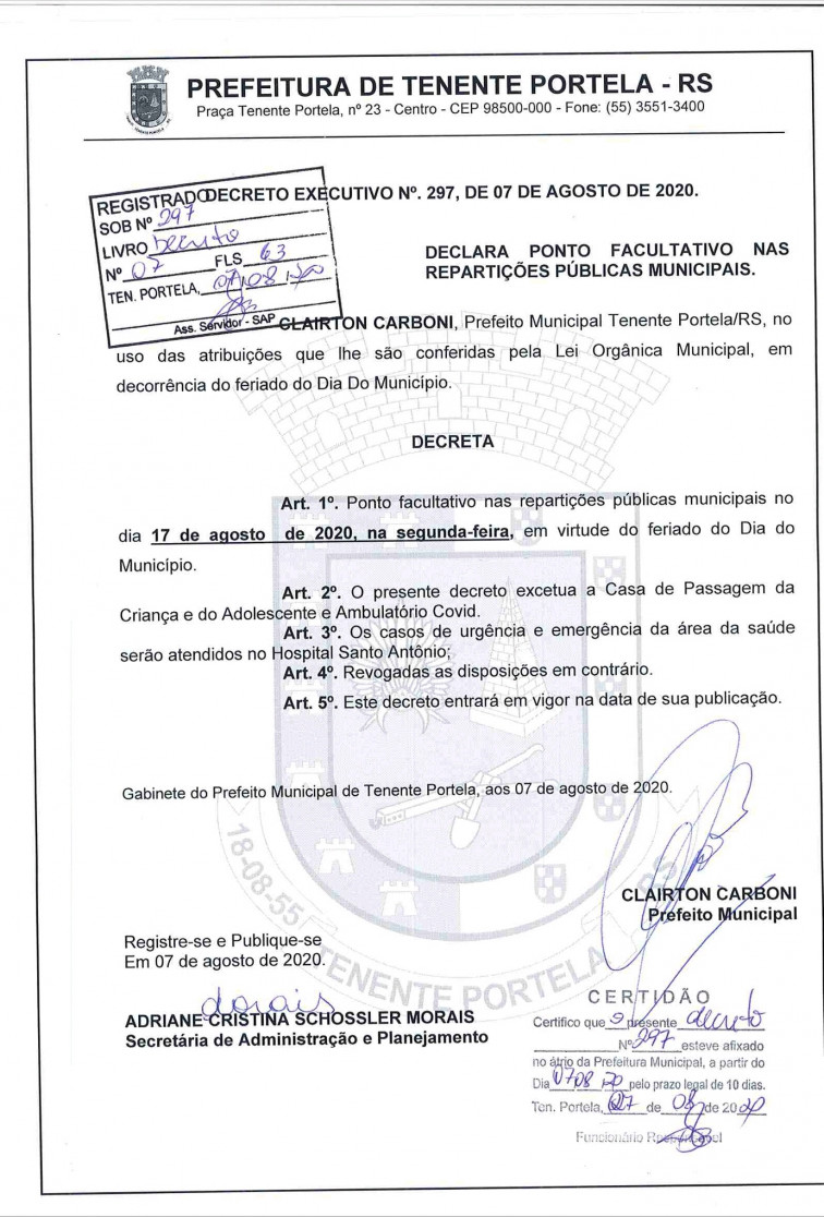 Decretado Ponto Facultativo