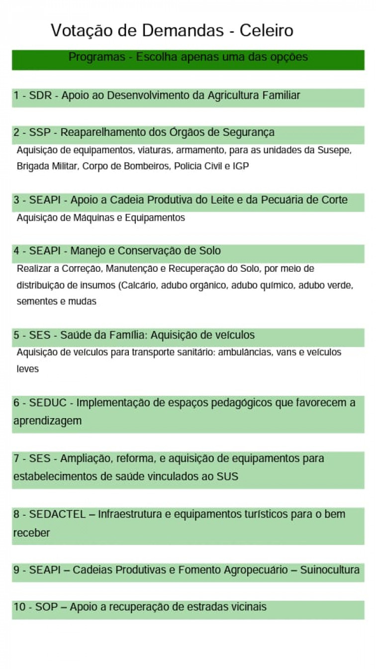 Participe da Consulta Popular 2018