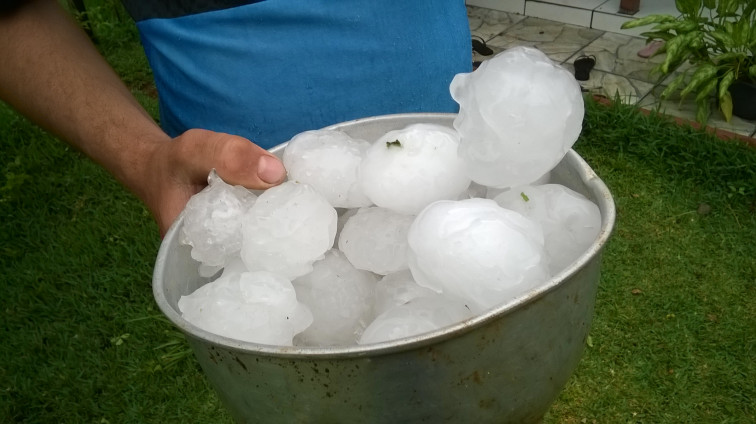 Granizo atinge o interior do município
