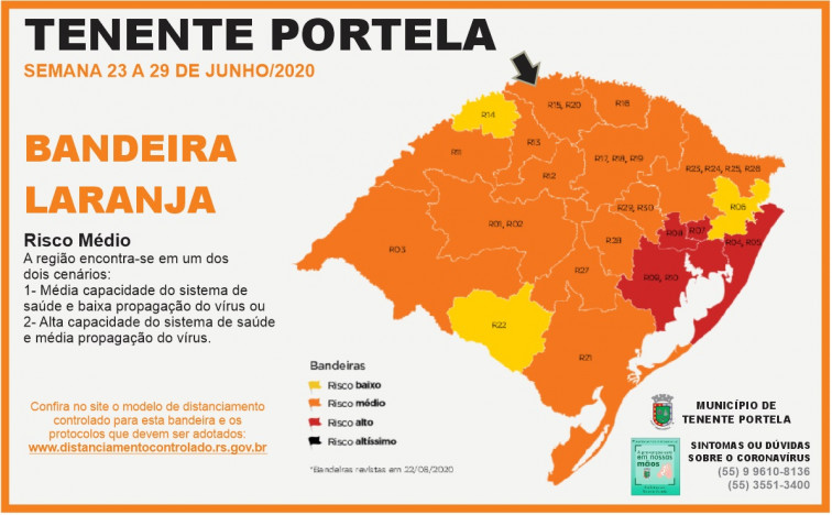 Tenente Portela se mantém na bandeira laranja no distanciamento controlado