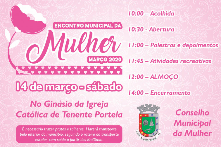 Confira a programação do Encontro Municipal da Mulher Portelense