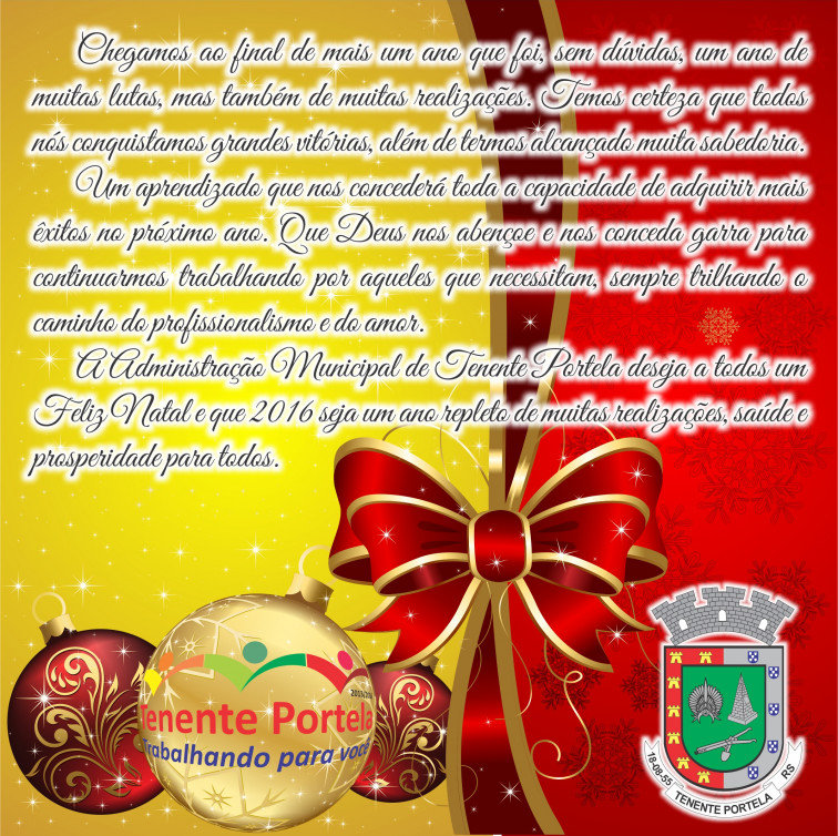 A Administração Municipal deseja a todos um Feliz Natal